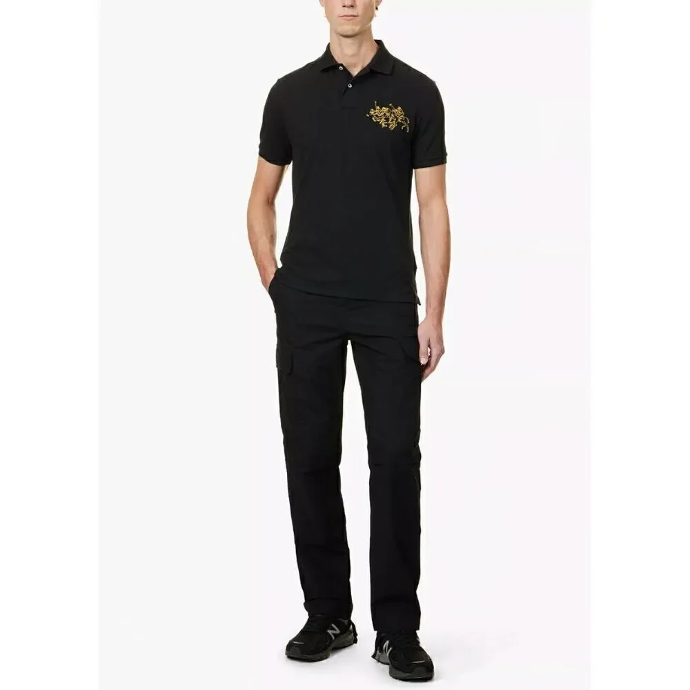 Polo Ralph Lauren Men's Slim Fit Lunar New Year Triple-Pony Polo Shirt Blue XXL